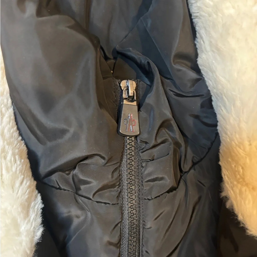 Women's Black Bomber Jacket with Faux Fur Trim like new
